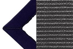 Sisal sort 009 tæppe med kantbånd i dark blue farve